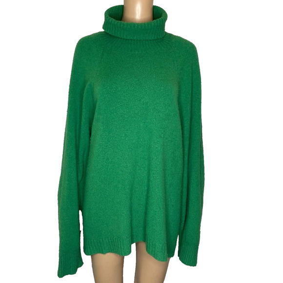 Women's 3X J.Crew Kelly Green Supersoft Yarn Turtleneck Pullover Sweater - Picture 1 of 6